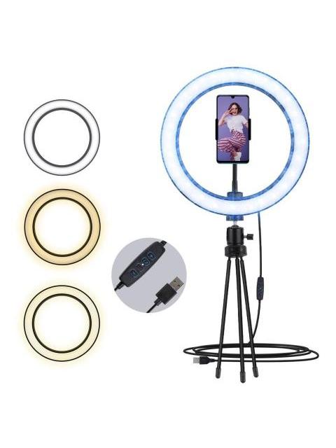 Ring Light Aro de Luz 26cm Con Soporte Para Celular + Trípode