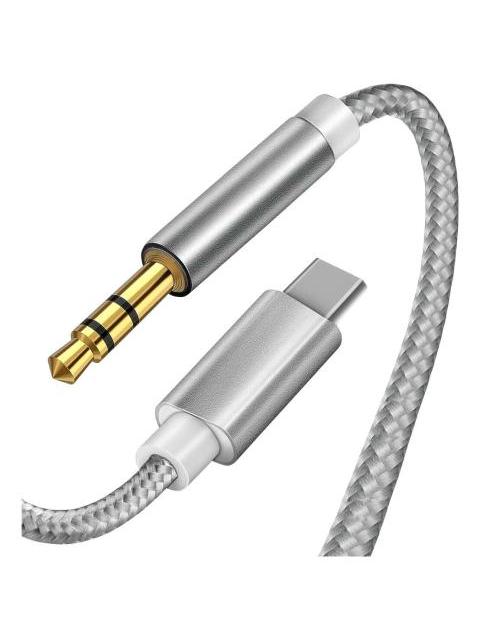 AkoaDa Cavo USB C A Jack 3.5 Mm, Adattatore Audio In Nylon Intrecciato 1.2m, Tipo C A AUX Per Smartphone Android E Tablet