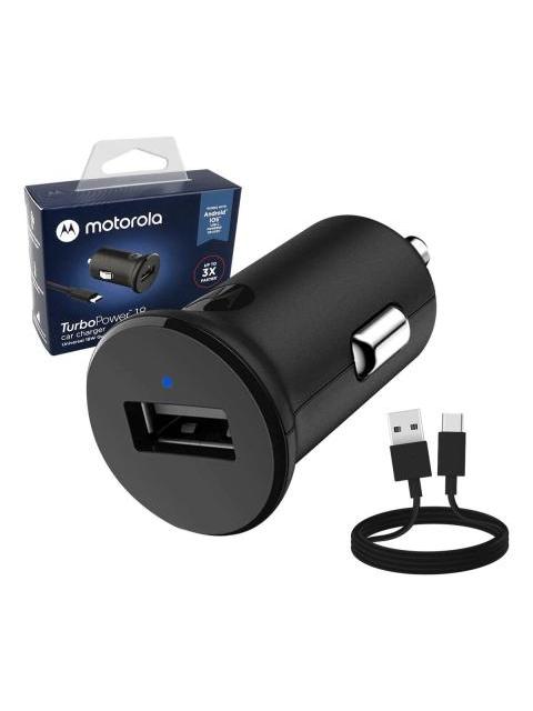 CARGADOR PARA AUTO MOTOROLA ORIGINAL TURBO POWER 18W TIPO C NEGRO