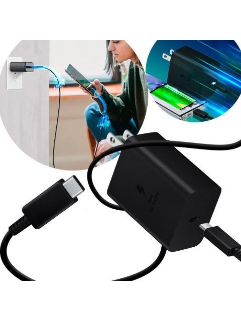 CARGADOR SAMSUNG ORIGINAL 15W TIPO C CARGA RAPIDA PD 2.0 NEGRO