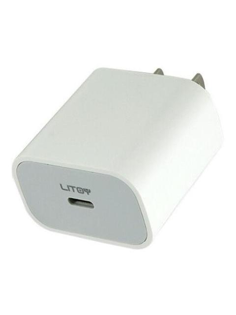 CARGADOR USB TIPO C ADAPTADOR CARGA ULTRA RAPIDA PD 20W BLANCO