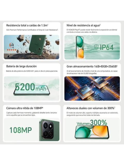 CELULAR HONOR PLAY 9T 8GB RAM 256GB ROM DUAL SIM MOONLIGHT WHITE