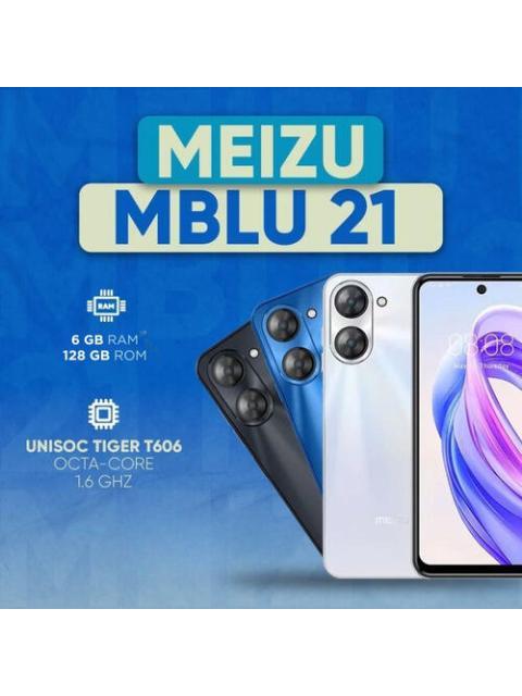CELULAR MEIZU MBLU 21 6GB RAM 128GB ALMACENAMIENTO DUAL SIM PANTALLA 6.79 CONECTIVIDAD 4G BATERIA 4900 MAH PANTALLA 90HZ CAMARA PRINCIPAL 13MP CAMARA FRONTAL 8MP BLANCO
