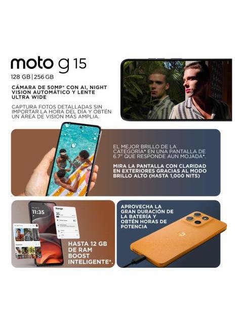 CELULAR MOTO G15 128GB 4RAM GRIS