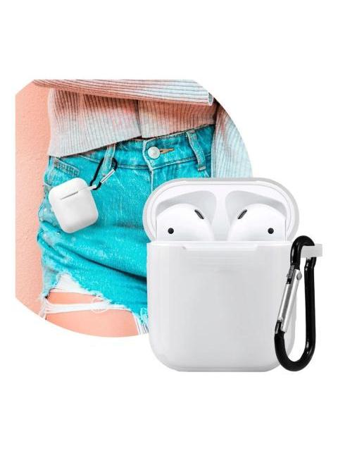 FUNDA AIRPODS SILICON SUAVE COLORES ESTUCHE CASE + ARNES
