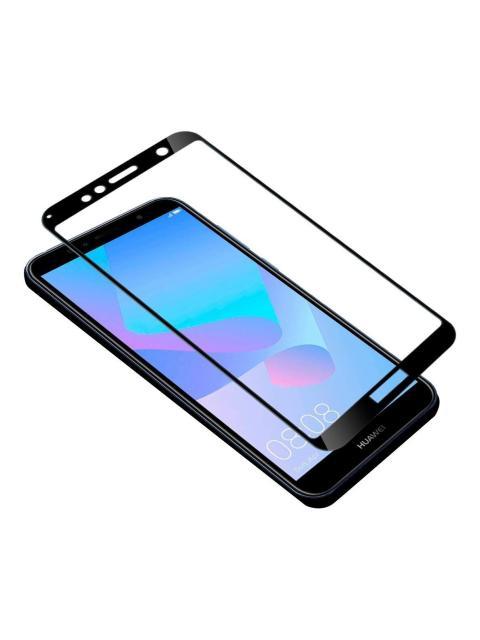 MICA CRISTAL TEMPLADO 5D COMPATIBLE CON HUAWEI Y6 2018 NEGRO