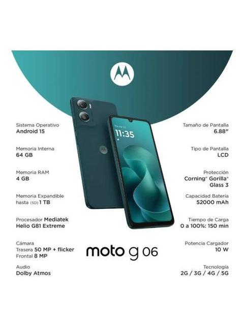 MOTOROLA MOTO G06 64GB - 4GB RAM DUAL IP64 AZUL AZUL