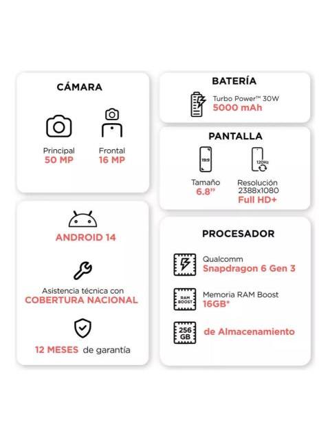 MOTOROLA MOTO G75 5G DUAL SIM 256 GB NEGRO 8 GB RAM