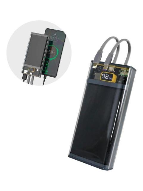 POWER BANK BATERIA EXTERNA PORTATIL 20000MAH CARGA RAPIDA COLOR GRIS