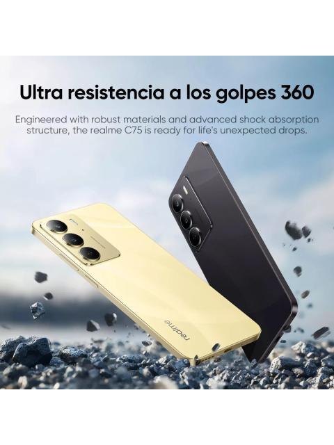 REALME C75 4G 8GB RAM 256GB ROM DUAL SIM 6.72 90HZ PANTALLA 50MP CAMARA 5828MAH NFC IP69 COLOR DORADO