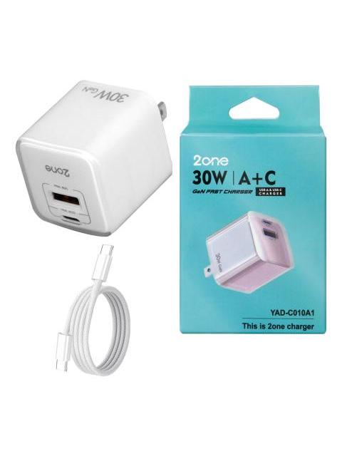 SLIM COMPANY CARGADOR 30W CARGA RAPIDA USB Y TIPO C CON CABLE TIPO C ...