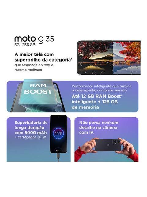 SMARTPHONE MOTO G35 5G 256GB - CORAL - CUERO VEGANO