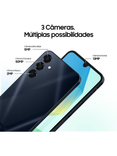 TELEFONO CELULAR SAMSUNG GALAXY A16 5G 128 GB + 4 GB DE RAM CAMARA DE HASTA 50 MP PANTALLA 6.7 NFC IP54 BATERIA AZUL OSCURO DE 5000 MAH