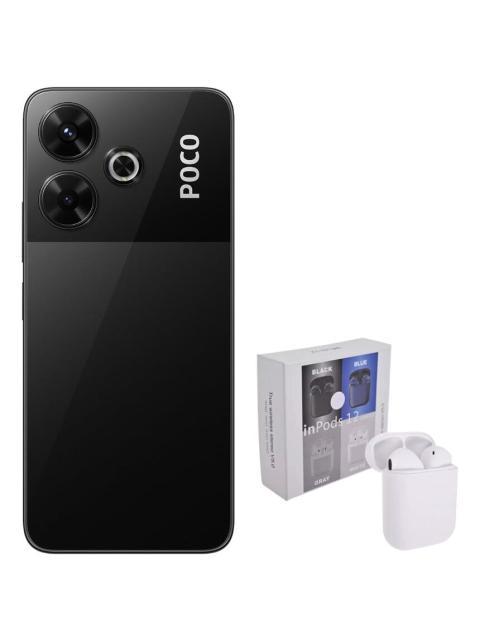 XIAOMI POCO M6 4G DUAL SIM 256 GB 8 RAM BLACK + AIRPODS GENERICOS
