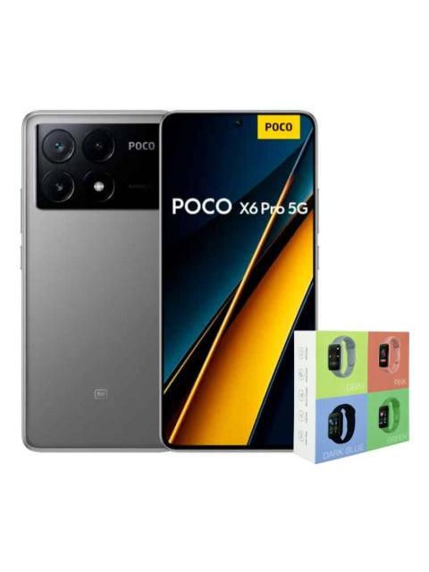 XIAOMI POCO X6 PRO 5G DUAL 512GB 12RAM GRAY + WATCH SMART MACARON